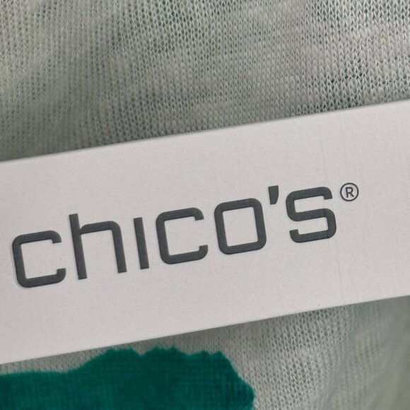 Chico's 3 Linen top shirt Confetti Pom Pom Top size XL Knit Pattern new - Picture 7 of 14